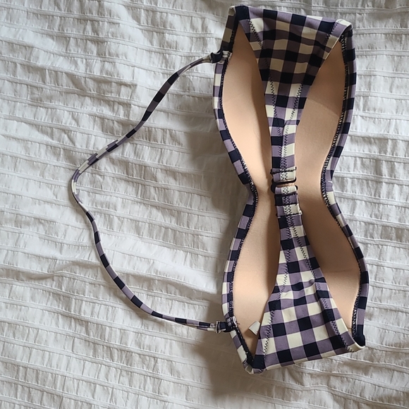 J Crew Blue Gingham Bandeau - Picture 3 of 8